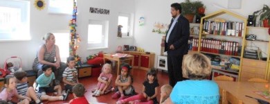 Beim Besuch einer Kindertageseinrichtung in Magdeburg