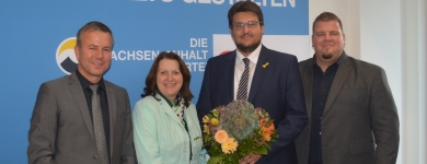 Bürgermeister Nico Schulz, Heike Brehmer MdB, Tobias Krull MdL und Bürgermeister Frank Nase (v.l.n.r.)