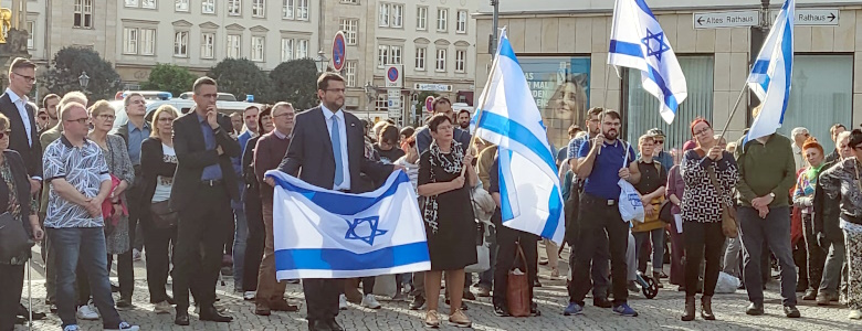 Bei der Pro-Israel-Demonstration auf dem Alten Markt