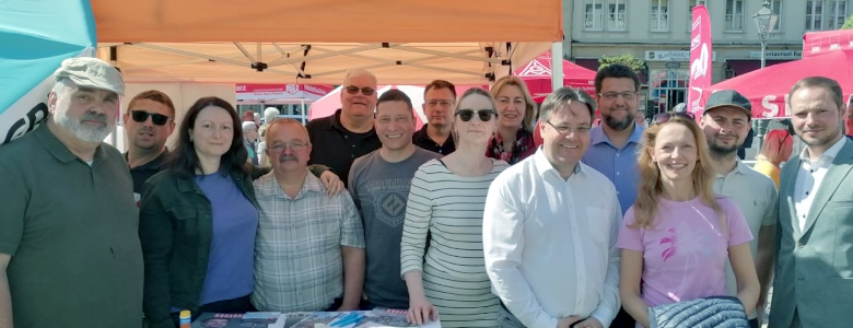 Einige der Standteilnehmer zum 01. Mai