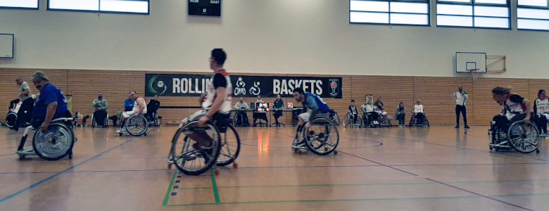Momentaufnahme beim Spiel der Rolling Baskets
