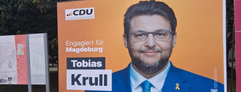 Eine der Großflächen mit Tobias Krull zur Landtagswahl